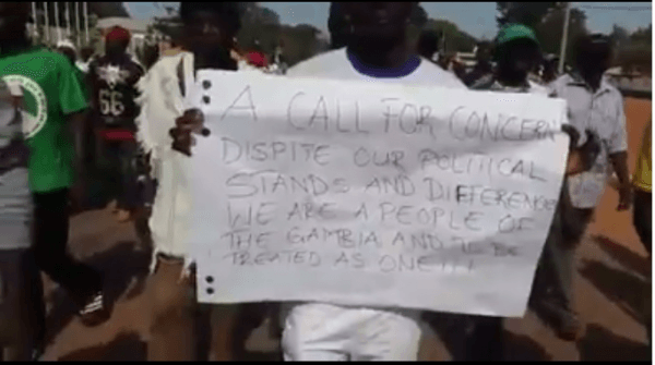 Protesters say they were only armed with banners