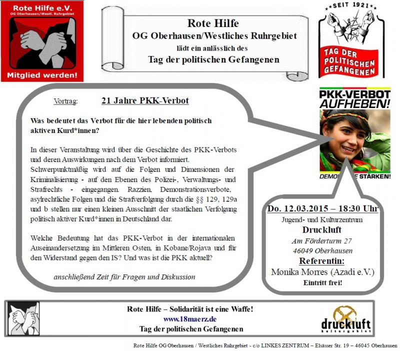 Flyer PKK-Verbots Veranstaltung RH Oberhausen