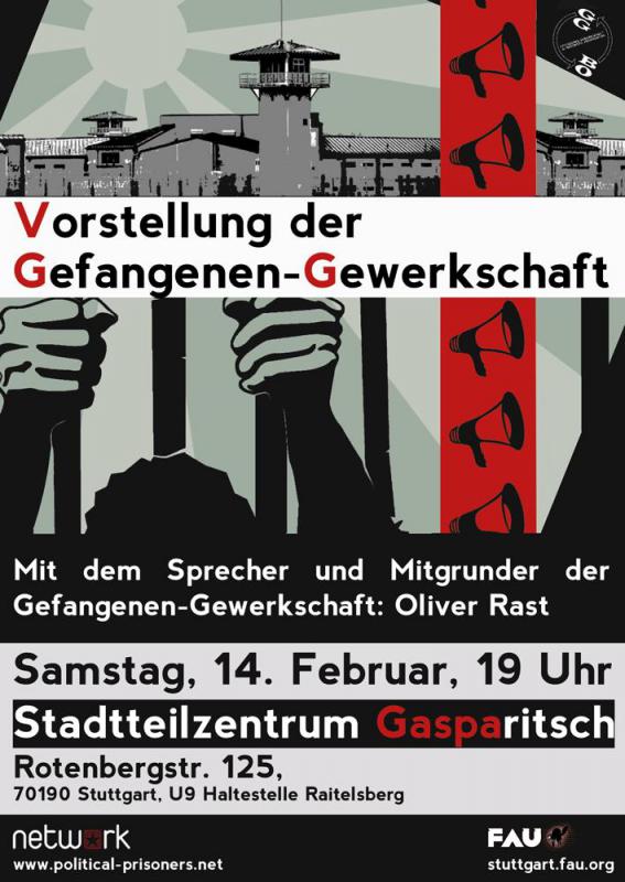 Flyer: Vorstellung der Gefangenengewerkschaft