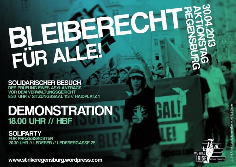 Regensburg, Akionstag für Bleiberecht  - Poster