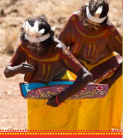 Wajarra dance ceremony - Wajarra are songs in the traditional Gurindji musical style about contemporary events rather than the Dreaming and reflect how Aboriginal peopleresponded to the new pastoral economy. 