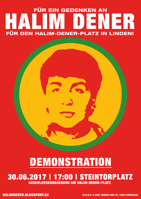 Plakat zur Gedenkdemo am 23. Todestag