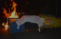 Foto brennender Barrikade
