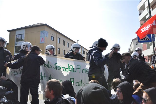 Blockade in der Bismarcktstraße: