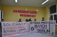 Solidaritaet mit den Hungerstreikenden Geflüchteten in Wien