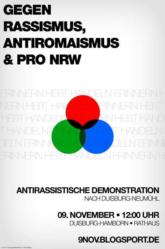 Plakat: 09. November Duisburg