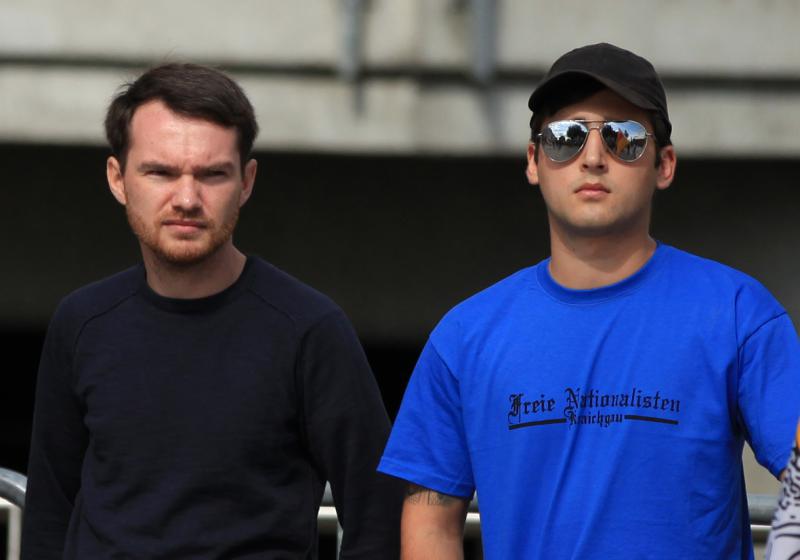 Standen am 21.9.2013 schon an gleicher Stelle: Nazi mit komischer Frisur (l.) und Timo Feldpausch (r., FN Kraichgau)