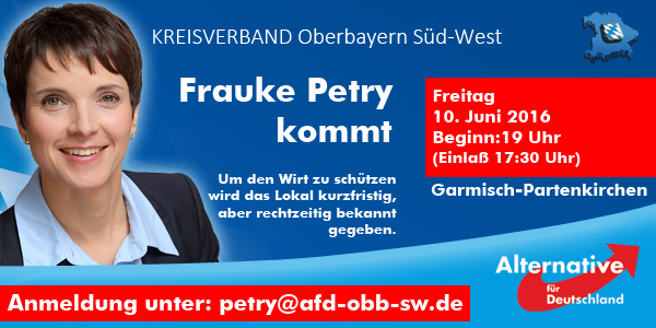 Werbeplakat der AfD-Veranstaltung