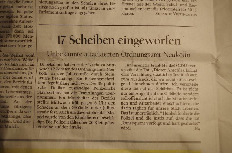 Tagesspiegel: Angriff auf Ordnungsamt in Berlin-Neukölln