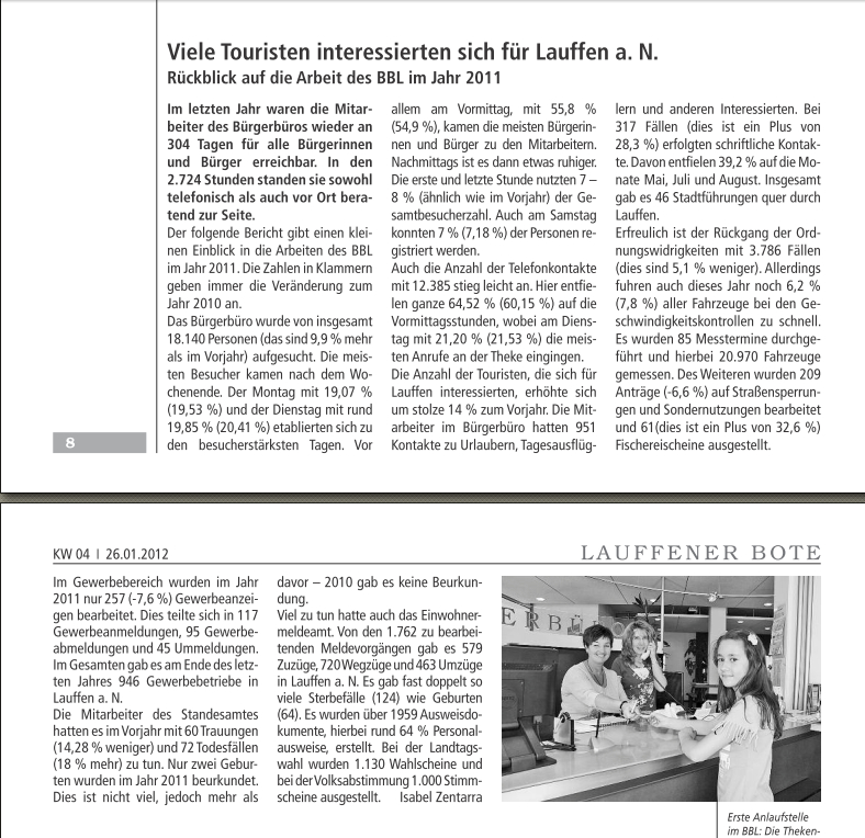 Isabel Zentarra Artikel Lauffener Bote 26.1.2012