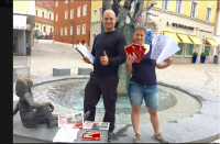 Marina Djonovic und Dominik Stürmer für die NPD in Ellwangen