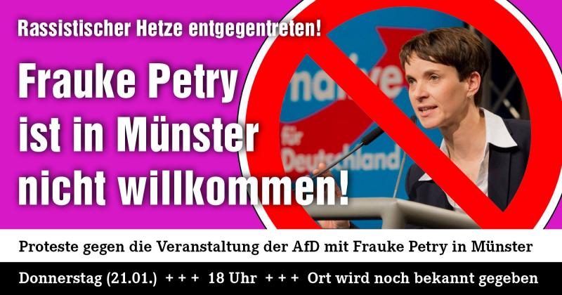 Frauke Petry ist in Münster nicht willkommen