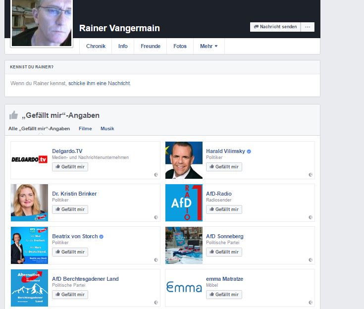 Bildabgleich: Rainer Vangermains Facebookprofil