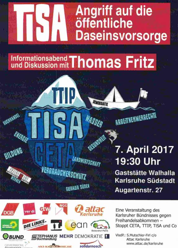 flyer Vorderseite Veranstaltung TiSA 07.04.2017 in Karlsruhe
