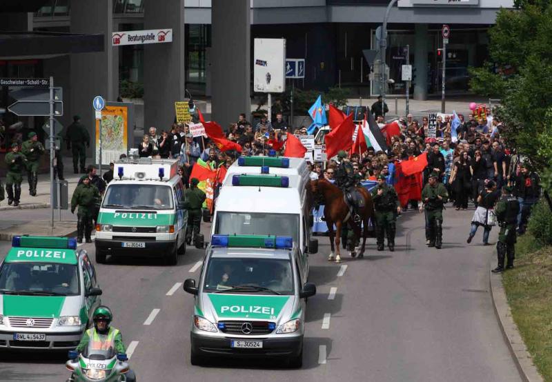 Demozug in der Innenstadt