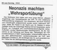 Wehrsport 1988, Pressausschnitte FAP (Azzoncao-Archiv)
