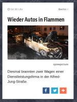 BZ-Ticker: Wieder Autos in Flammen
