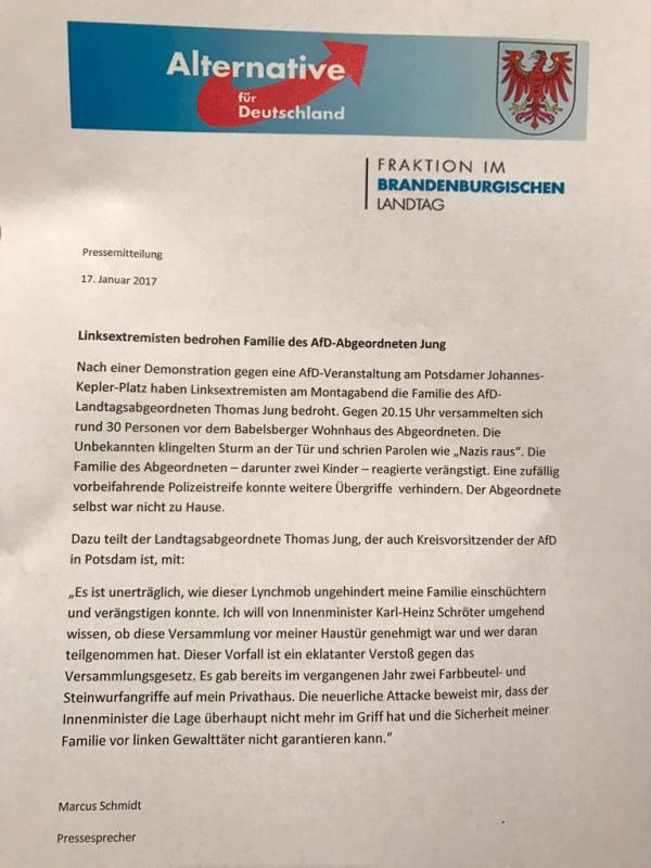 AfD Pressemitteilung