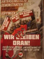 Plakat für die antifaschistische Demonstration am 11.11.2014 um 16 Uhr am Bahnhof in Göppingen