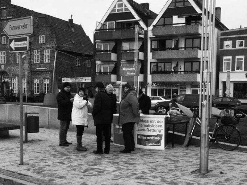 AfD-Infotisch in Lübeck-Travemünde