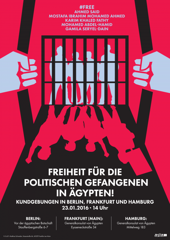 Freiheit für die politischen Gefangenen in Ägypten