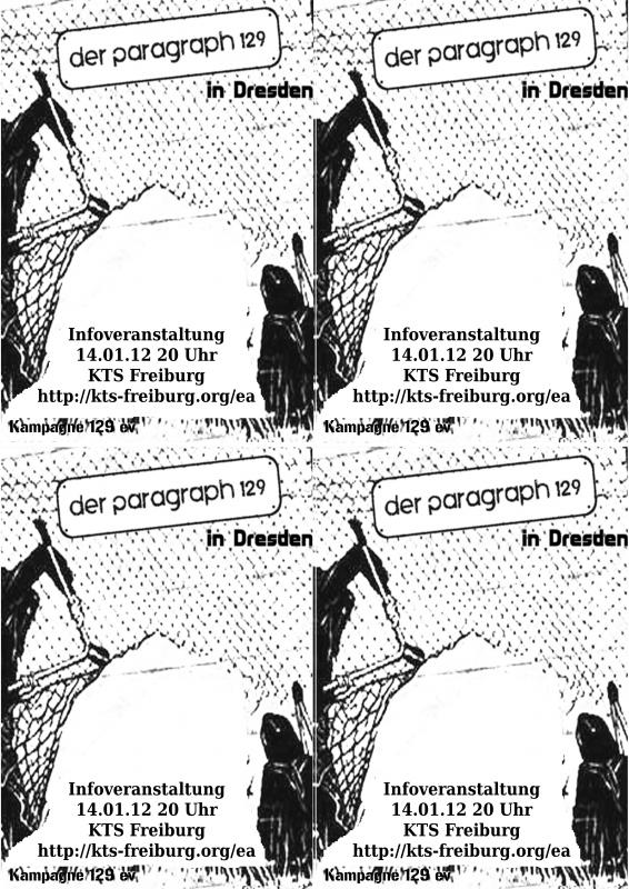 Flyer Vorderseite: Freiburg Infoveranstaltung: Wir sind alle 129 