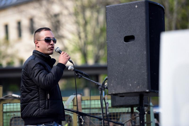 Siegfried Schmitz, Redner beim Aufmarsch von Hooligans und Neonazis in Erfurt am 02.05.2015