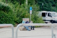 Auf der NPD-Kundgebung in Aalen, v.l.n.r.: Andreas Lachnit, Dominik Stürmer, Dominik Hurst