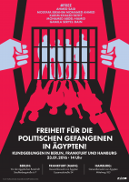 Plakat Freiheit für die politischen Gefangenen in Ägypten!