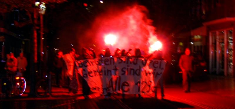 Spontandemo in Düsseldorf