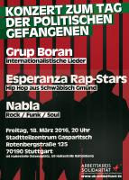 Flyer vorne Konzert zum Tag der politischen Gefangenen