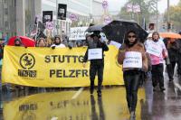 Demonstration in Stuttgart gegen Pelz