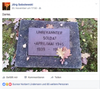 Jörg Sobolewski (Vorsitzender Burschenschaft Gothia, Direktkandidat der AfD in Zehlendorf) bedankt sich bei den Soldaten des Hitler-Faschismus