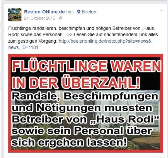 selbsternannter Chefredakteur Michael B. aus Ennigerloh hetzt gegen Flüchtlinge getarnt unter verschiedenen Newsportalen im Netz 5
