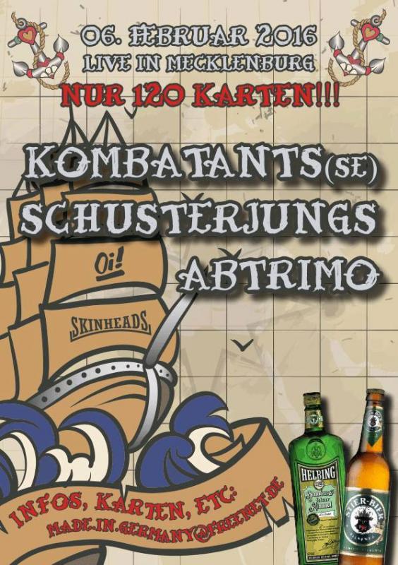 2016 Konzert von "Schusterjungs" mit der Hamburger RechtsRock-Band "Abtrimo" im Club "Endstation in Friedland 