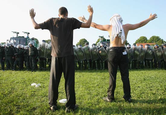 G8-Proteste in Heiligendamm im Sommer 2007 (Foto: Alexander Hassenstein/Getty Images)