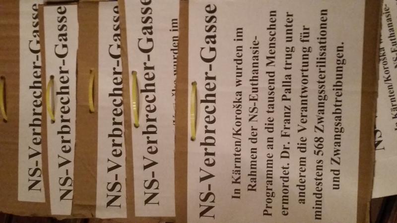 Aktion gegen Straßenname von NS-Verbrecher Dr. Franz Palla