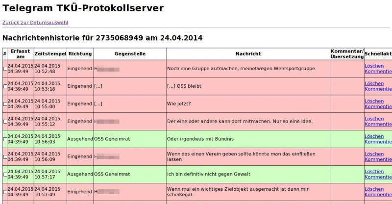 So sieht das BKA-Überwachungsprotokoll aus | Nachbau aus der Prozessmitschrift | Bild: S. Lipp