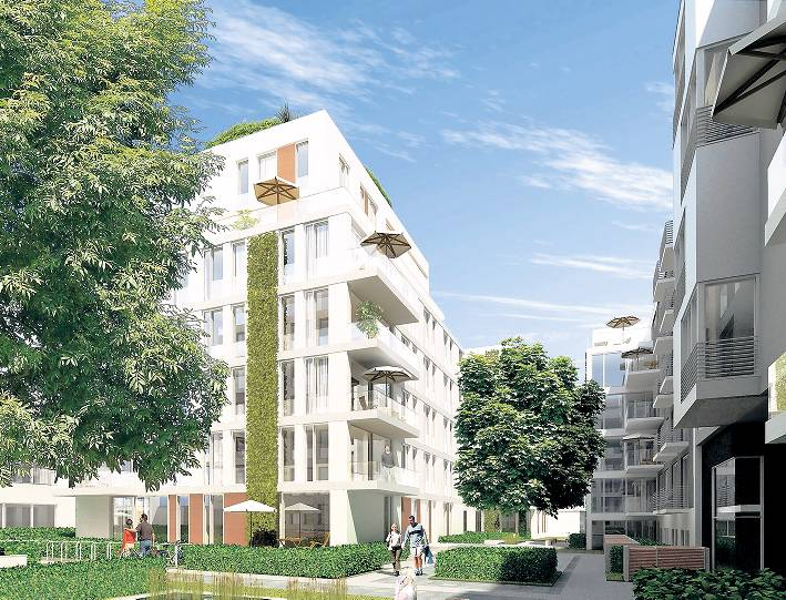 Umstrittener Neubau. Gegner der „Choriner Höfe“ machen mit Flyern Stimmung gegen das Projekt.SIMULATION: PROMO