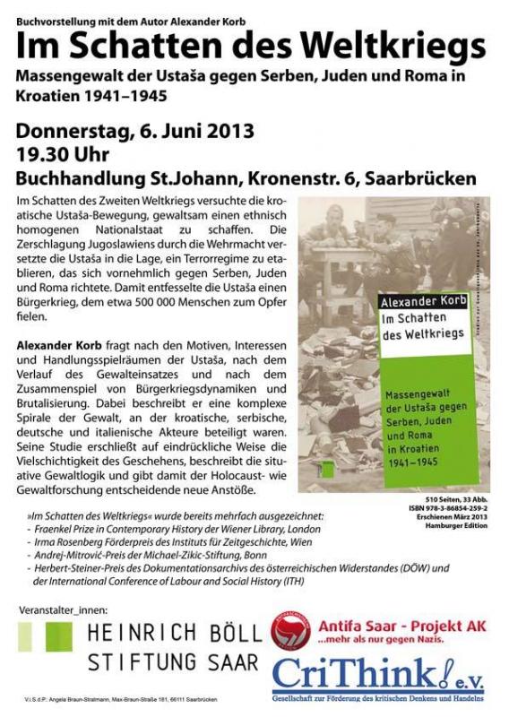 Veranstaltung am 06.06.2013: Im Schatten des Weltkriegs