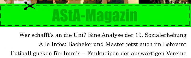 Asta-Magazin ausschneiden