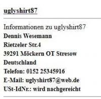 Inhaberinfo zu "uglyshirt87": Dennis Wesemann