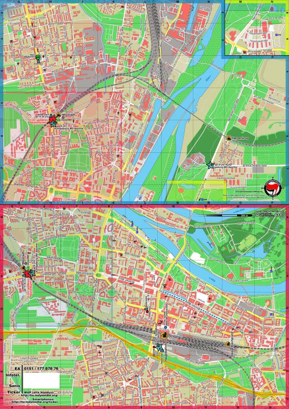 Karte zum Naziaufmarsch in Magdeburg am 18.01.2014
