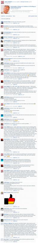 Offener Rassismus in Süßdorfs Facebook-Profil