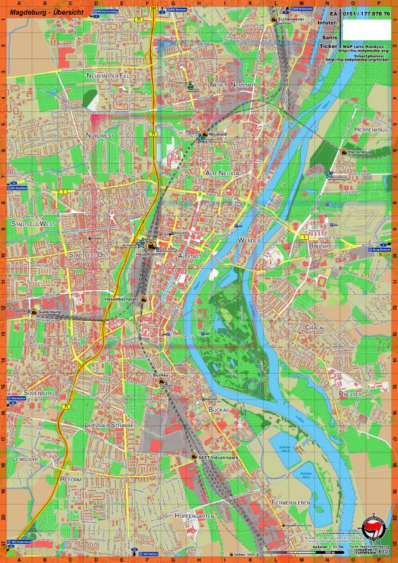 Karte zum Naziaufmarsch in Magdeburg am 18.01.2014