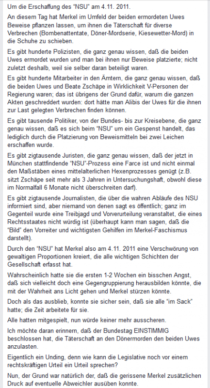 BILD 7: Verschwörungstheorie zum NSU auf der Seite "Deutsche Einheit"