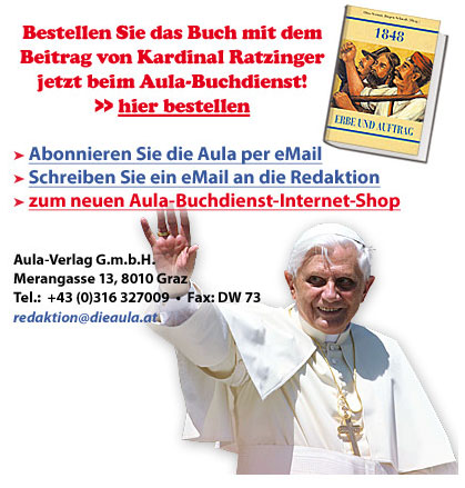 Papst als AULA-Werbeträger