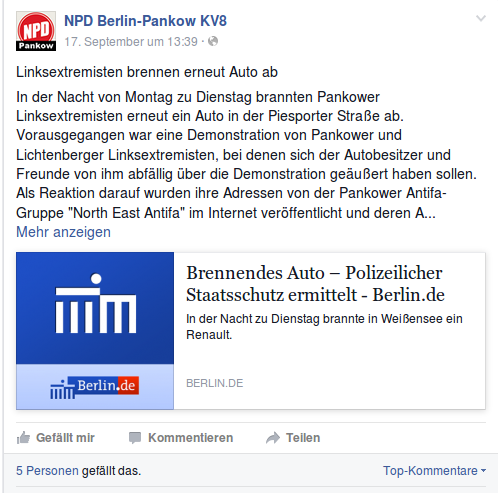 NPD Pankow Facebook