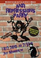 Vorderseite Flyer, Anti-Repressions-Party, 18.12.2010, Mannheim