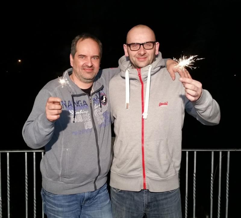 Mario Beck (links) und Michael Viehmann von "Pegida Kassel e.V."